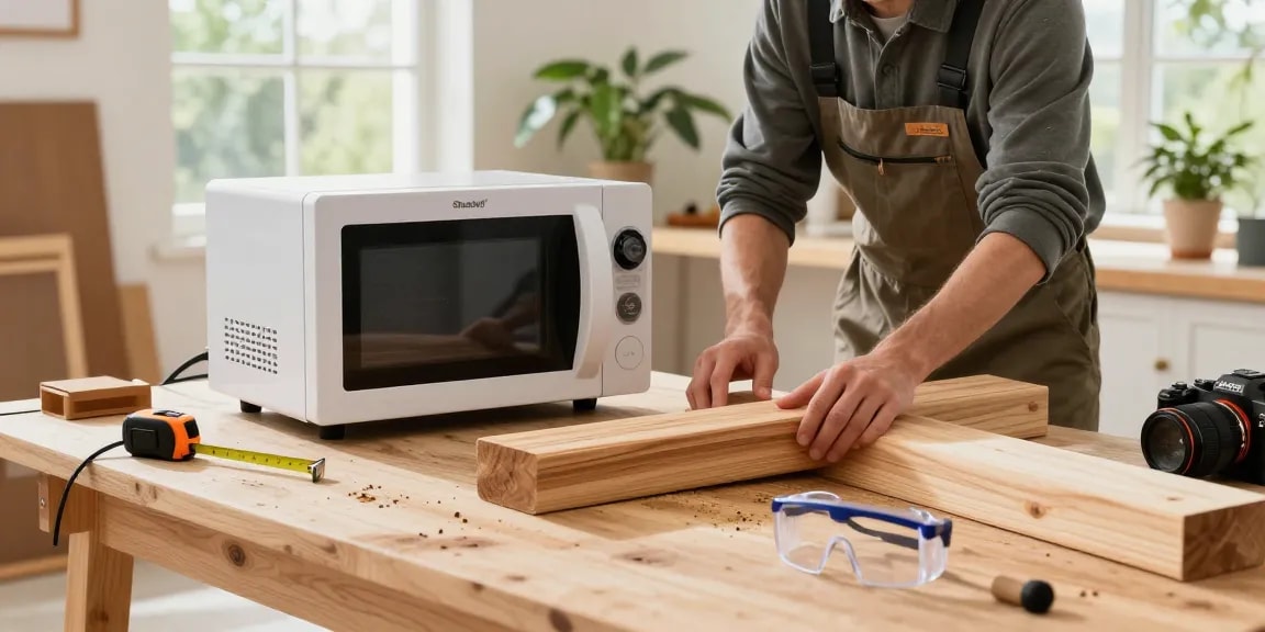 Traitement du bois avec Shashel® pour exterminer les insectes nuisibles dans un atelier bien éclairé.