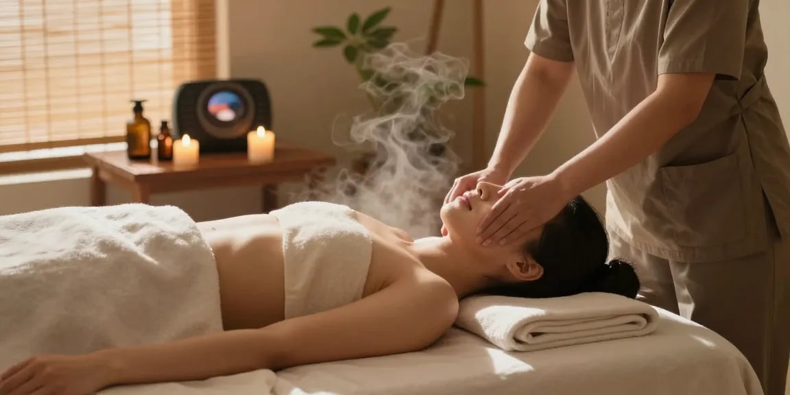 Experience 마포출장마사지 in a tranquil spa setting with soft lighting and calming ambiance.