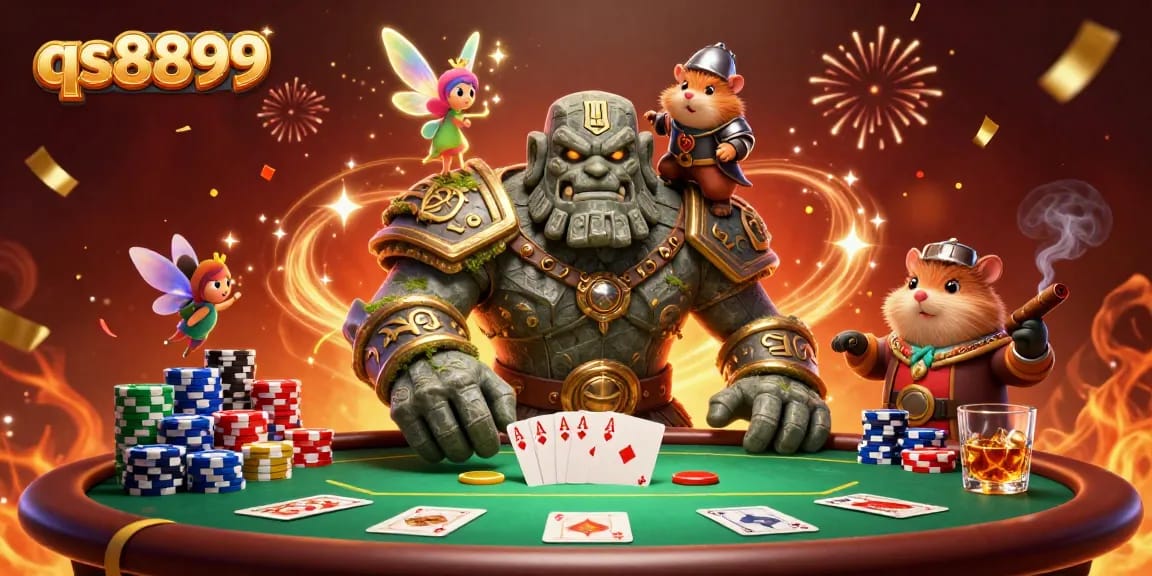 Experience the thrilling action at qs8899, featuring a magical scene with casino elements and characters.